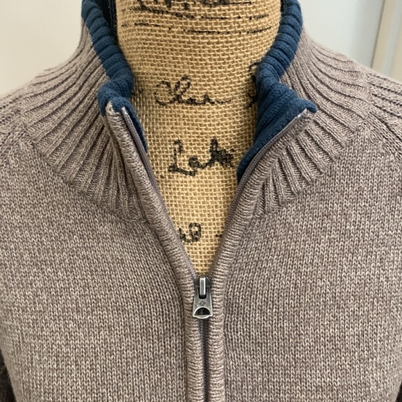 Columbia Cotton Sweater Brown Heathered High Collar Size XL - Picture 7 of 10